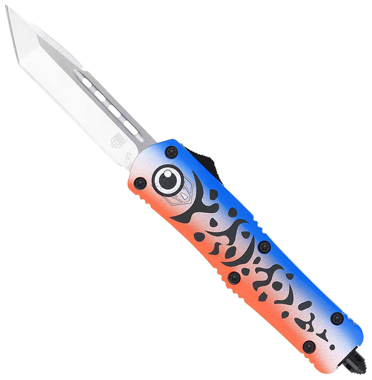 CobraTec MFLBLUFS3TNS FS-3 3" OTF Tanto D2 Steel Blade Blue Handle - CobraTec Knives