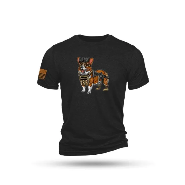 Nine Line Tactical Corgi Short Sleeve Shirt Charcoal Black Triblend XL - Nine Line Apparel for sale at Smoke Wagon Firearms