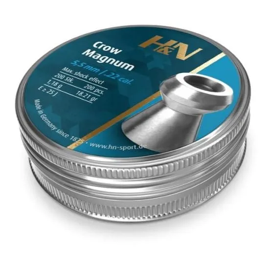 H&N Crow Magnum Pellets .22 Cal 18.21 gr 200/ct - Hatsan - .22