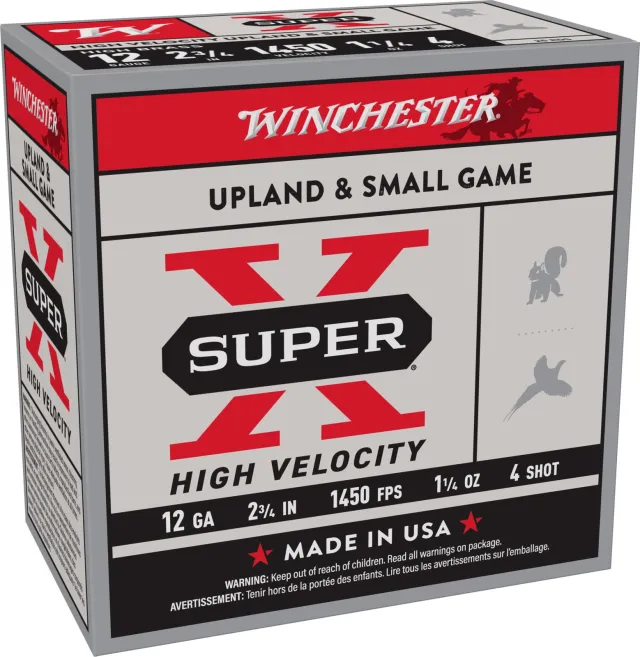 Winchester X12HV4 Super X 12Ga 2.75" 1.25oz 4Shot 1450fps 25/Box - Winchester - 12 Gauge