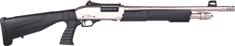 Iver Johnson PAS12SN-PG 12 Gauge Pump Shotgun 18.5" Satin Nickel 5rd - Iver Johnson - 12 GAUGE