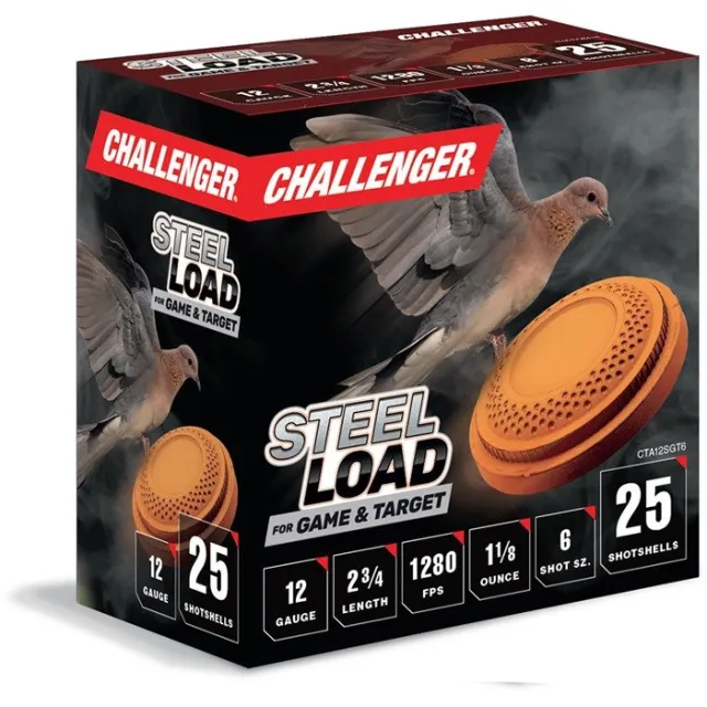 12 GAUGE 2-3-4" 1-1-8OZ #6 STEEL SHOT 250-CASE