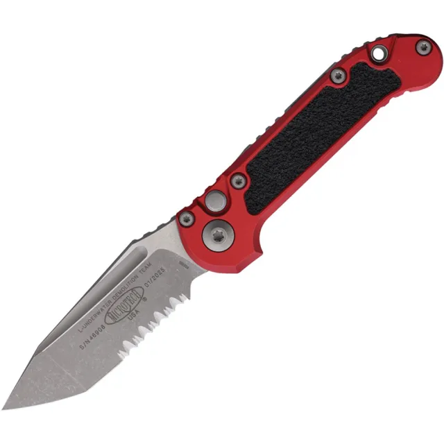 Microtech LUDT G3 3.5 In Red Apocalyptic Partial Serrated - MICROTECH