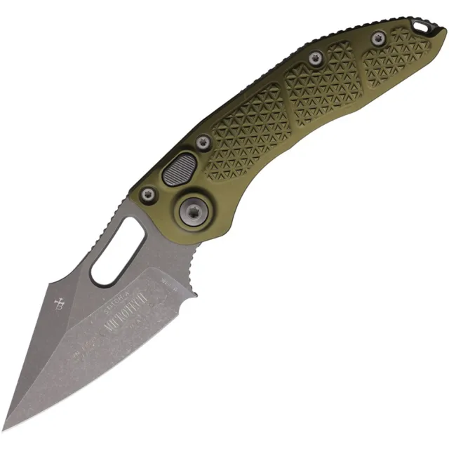 Microtech Stitch 169-10APOD Auto 3.75 In S/E Apocalyptic OD Green - MICROTECH for sale at Iron and Lace
