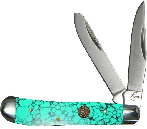 American Buffalo RP0006G Stone Peanut 2 Blade Sea Foam - American Buffalo Knife & Tool