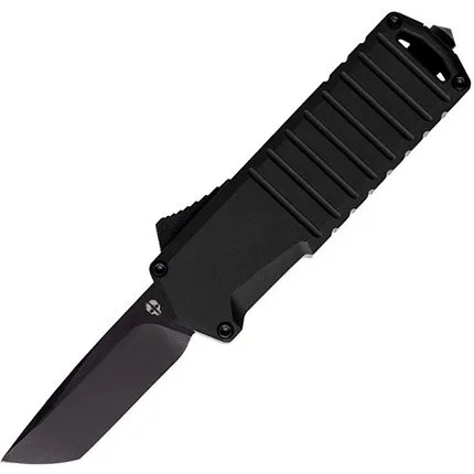 Tekto Gear A2 Badger OTF Knife Black Tanto Fine Edge Aluminum Handle