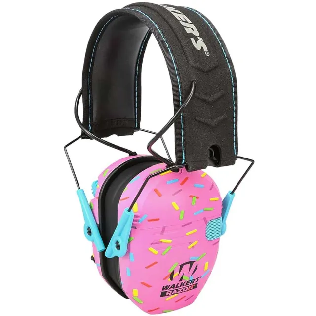 Walker's GWP-RSEM-SPRNKP Razor Slim Electronic Muff NRR 23dB Pink - Walker's