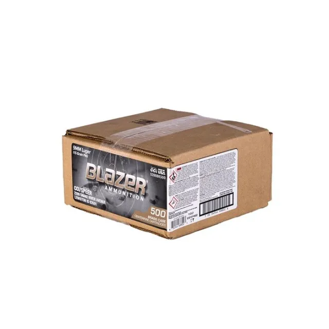 CCI 5200BK500 Blazer Brass 9mm 115gr FMJ 500rd Box - CCI - 9 MM LUGER