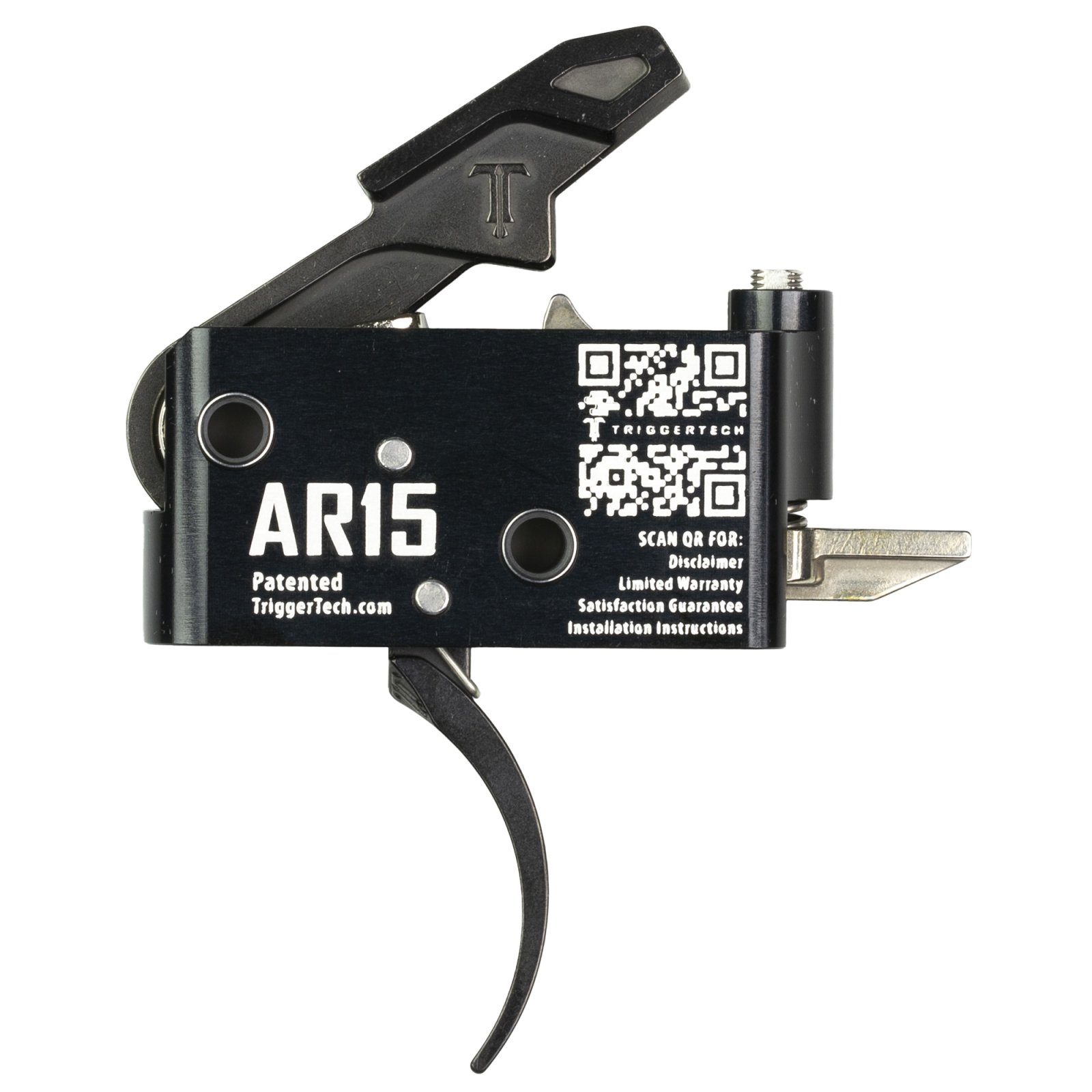 TriggerTech AR0SBB25NNP AR-15 Single-Stage Curved Trigger 2.5-5 lbs Black - TriggerTech