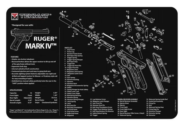 Buy TekMat Ruger Mark IV Cleaning Mat 11x17 Fabric Covered Neoprene online