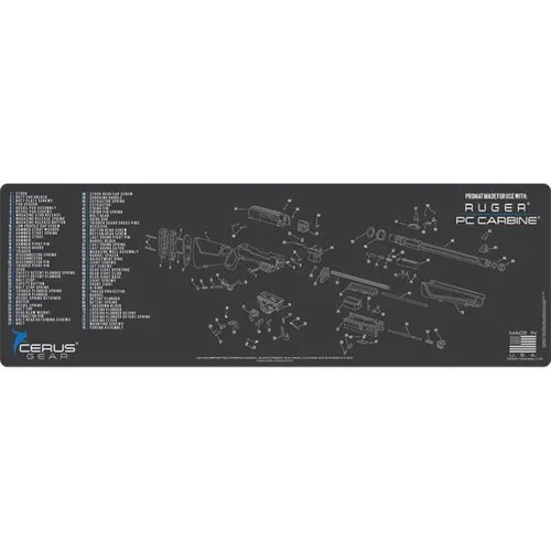 Cerus Gear RM-RUG-PCCARB-SCH-GRY Cleaning Mat 36 In Charcoal/Blue