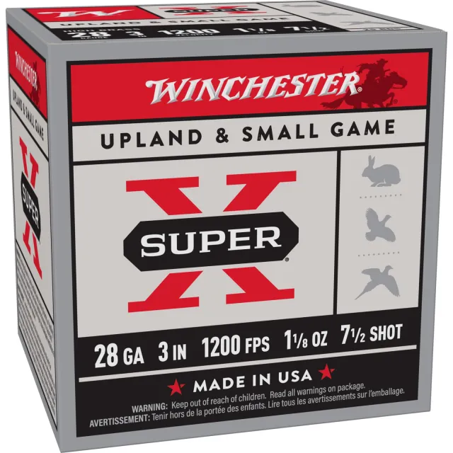 Winchester X2837 Super X 28ga Shotshell 3" 1-1/8oz 1200fps #7.5 25ct - Winchester - 28 GAUGE 3"