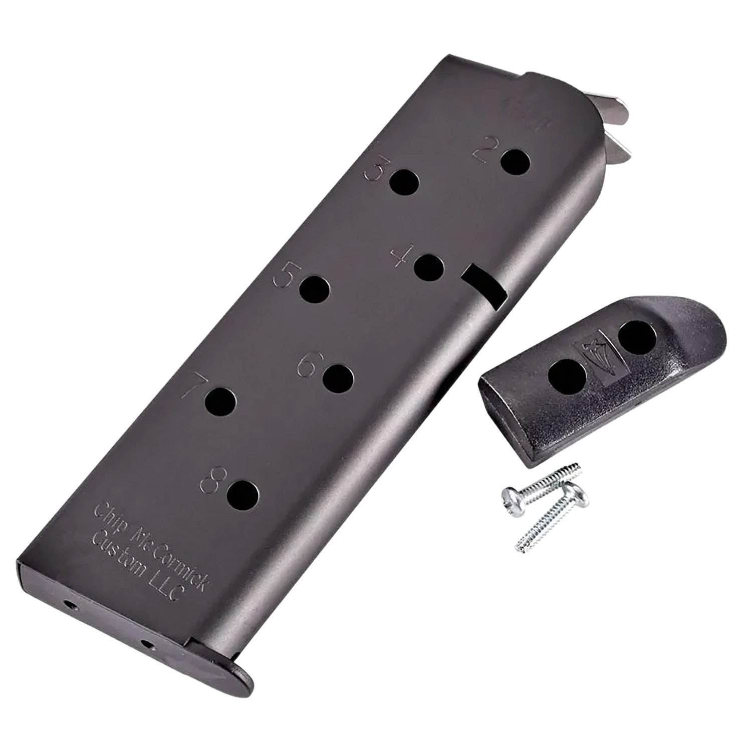 CMC Match Grade 1911 45ACP 8-Round Magazine - Black Pad, Stainless Steel - Chip McCormick - 8RD