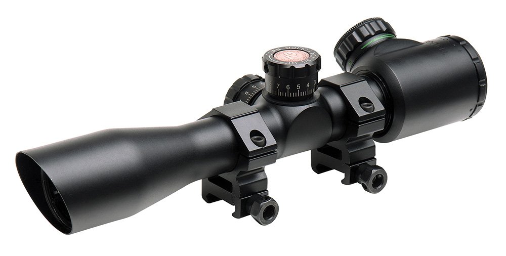 TruGlo Tru-Brite Xtreme 4x32mm Illuminated Mil-Dot Riflescope with Rings - GSM Outdoors - 32MM