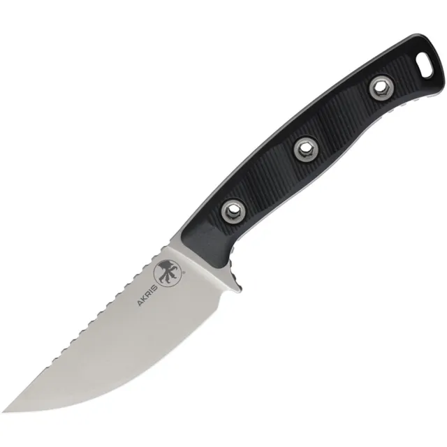 Microtech 95-10BK-3 Akris 3.7 In Stonewash Black G-10 Handle - MICROTECH for sale at Iron and Lace