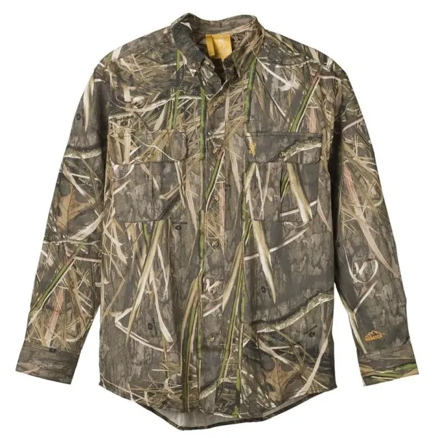 Browning Wasatch-CB Shirt Cotton Long Sleeve Button-Front Mossy Oak - Browning