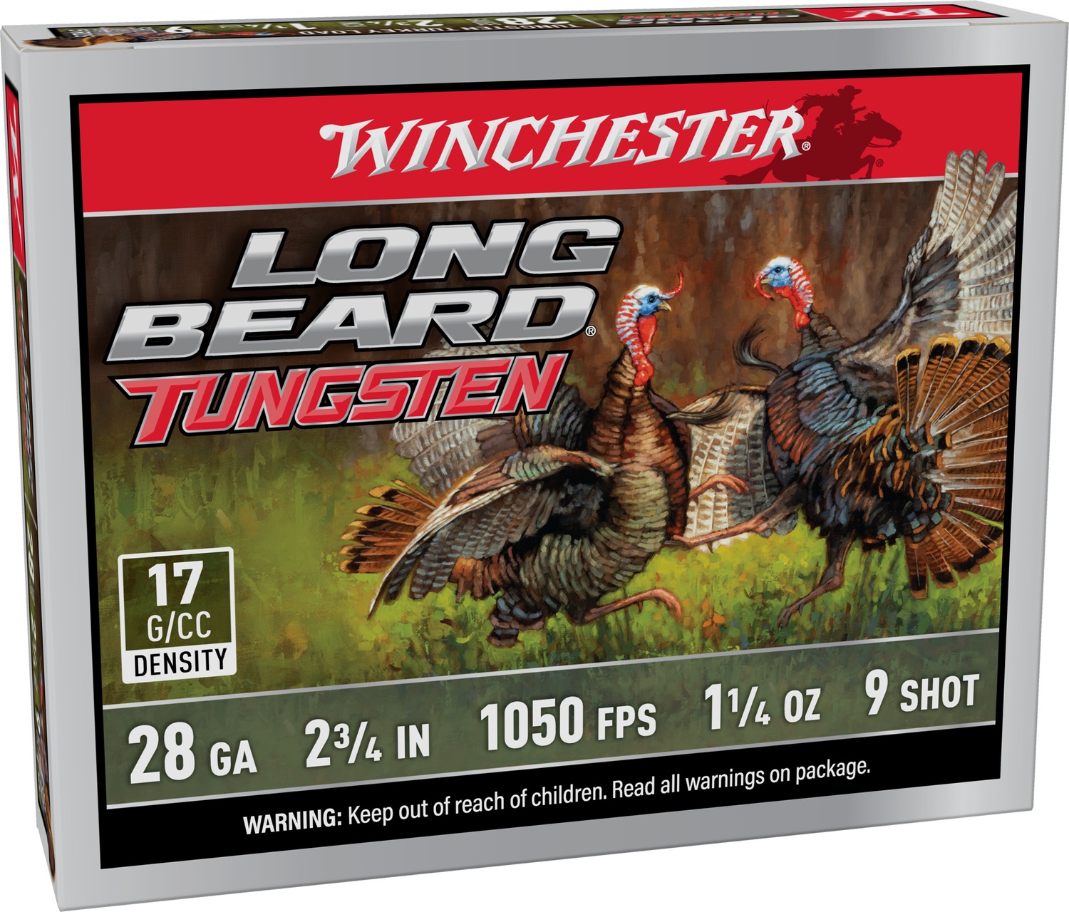 Winchester Long Beard TS17 28ga 2-3/4in 1-1/4oz #9 Tungsten 5rd - Winchester - 28 GAUGE