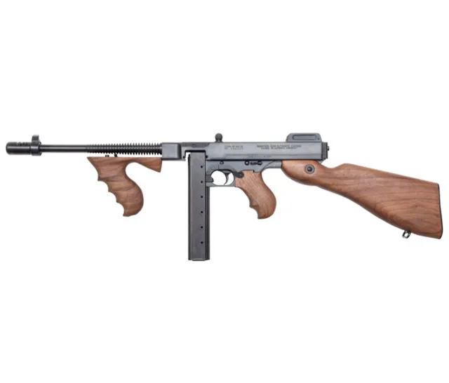 Auto-Ordnance T1BSB 1927A-1 Semi-Auto Rifle, .45 ACP, 30-Round Capacity, Black Finish, Walnut Stock, 10.5-Inch Barrel, 35-Inch Length, 12 lbs
