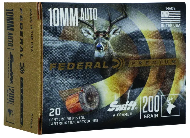 Federal P10SA 10mm Auto 200gr JHP 5in Nickel-Plated 20 Rounds - Federal Premium Ammunition - 10mm Auto