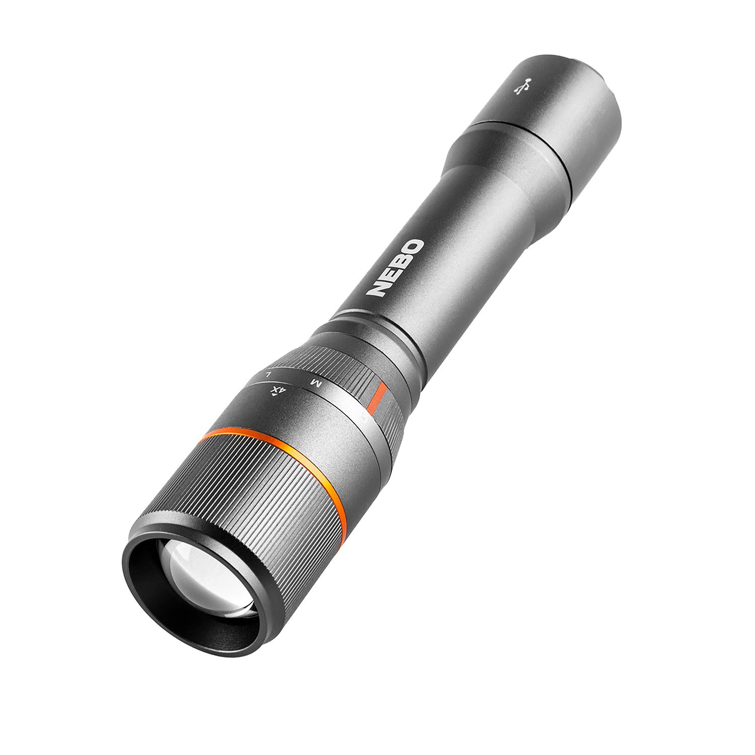 NEBO NEBFLT0020 Davinci 2000 Lumen Rechargeable Flashlight Gray LED - NEBO - 200/800/2,000 LUMENS
