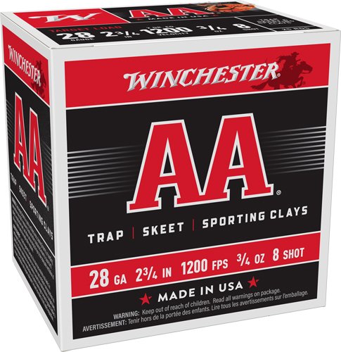 Winchester AA 28 Gauge Lead Shot 3-4 Ounce 25 Rounds - Winchester - 28 Gauge