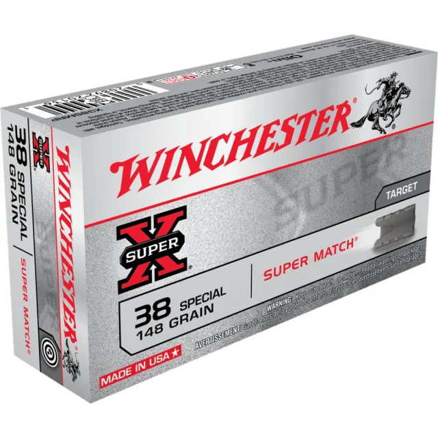 Winchester X38SMRP Super X 38 Special 148 gr Match Lead Semi-Wadcutter Ammo