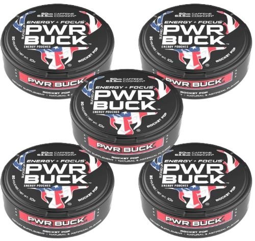 BUCKED UP PWR BUCK ENERGY POUCHES 5 CAN ROLL ROCKET - Bucked Up