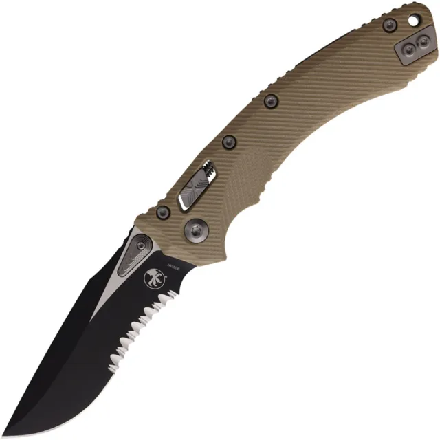 Microtech Amphibian 137RL-2FLGTTA 3.9 In SE/PS Black Tan G-10 Ram-Lok - MICROTECH