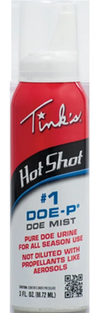 Tink's #1 Hot Shot Doe-P 3oz Natural Doe Urine Quieter Spray - TINK'S SCENTS