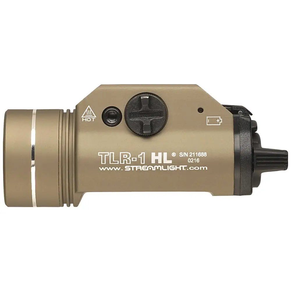 Streamlight TLR-1 HL Gun Light 800 Lumens FDE 3.39 in 4.18 oz - Streamlight - 1,000 LUMENS