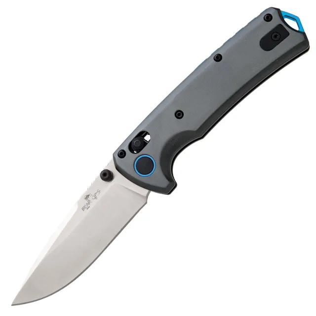 Bear & Son Nekama-II 3.5 In Gray & Blue Aluminum Handle 14C28N Tanto Blade - BEAR CUTLE