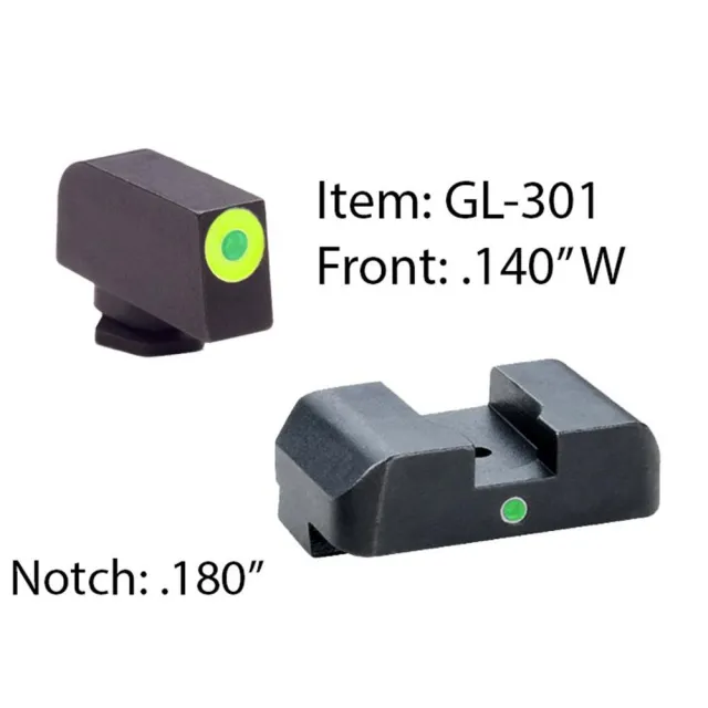 Buy AmeriGlo GL301 i-Dot Night Sight Set Glock Green Tritium Steel Black online