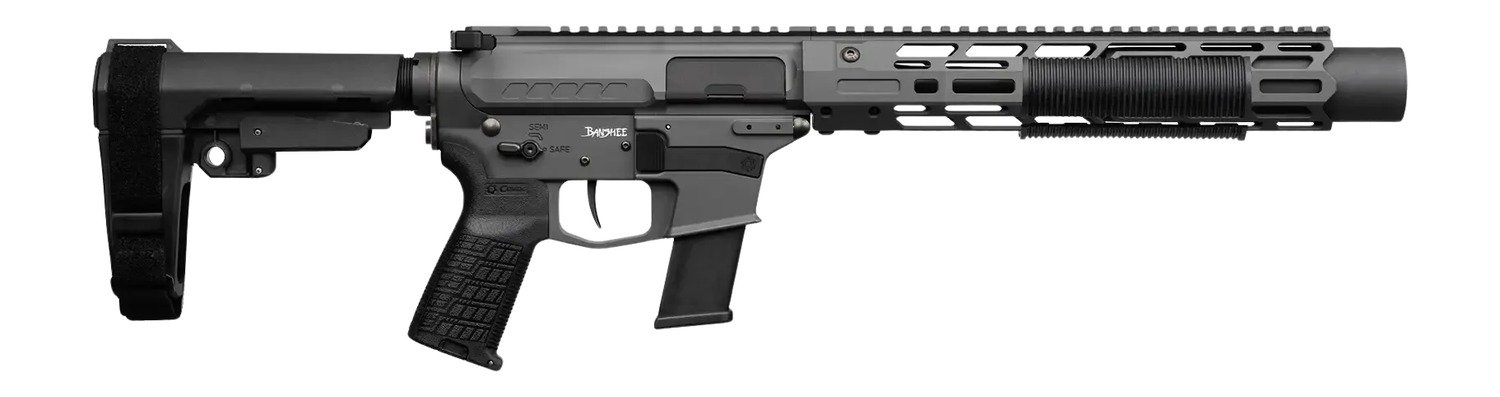 CMMG 45AEA70-TNG MkG 45 ACP 13+1 6.50" Black Nitride Threaded Barrel. Tungsten Cerakote Aluminum Receiver w/Picatinny Rail, M-LOK Handguard, Black Polymer CMMG RipBrace, CMMG Zeroed Grip, Ambidextrous - CMMG - .45 ACP