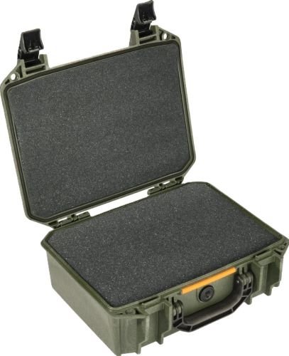 Pelican Vault Pistol Case OD Green Watertight Pick N Pluck Foam - Pelican