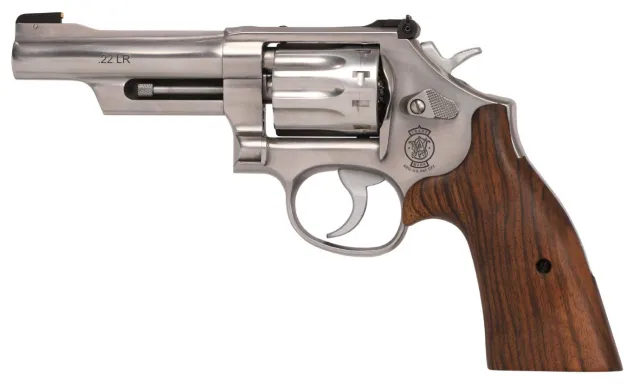 Buy S&W 14107 617 22 LR 4.125" Brushed Stainless Steel Revolver online