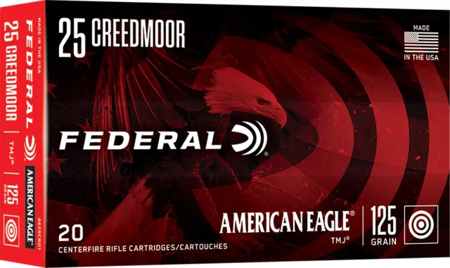 Federal American Eagle 25 Creedmoor 125 Grain Total Metal Jacket 20 Round
