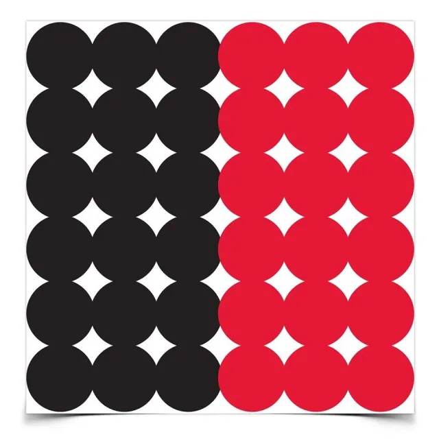 Birchwood Casey Dirty Bird Repair Pasters Black/Red Adhesive Paper 1" 12 PK - Birchwood Casey - 1"