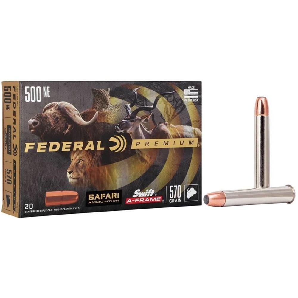Federal Premium .500 Nitro Express 570 Grain A-Frame 20 Rounds P500NSA - Federal Premium Ammunition - 500 Nitro Express