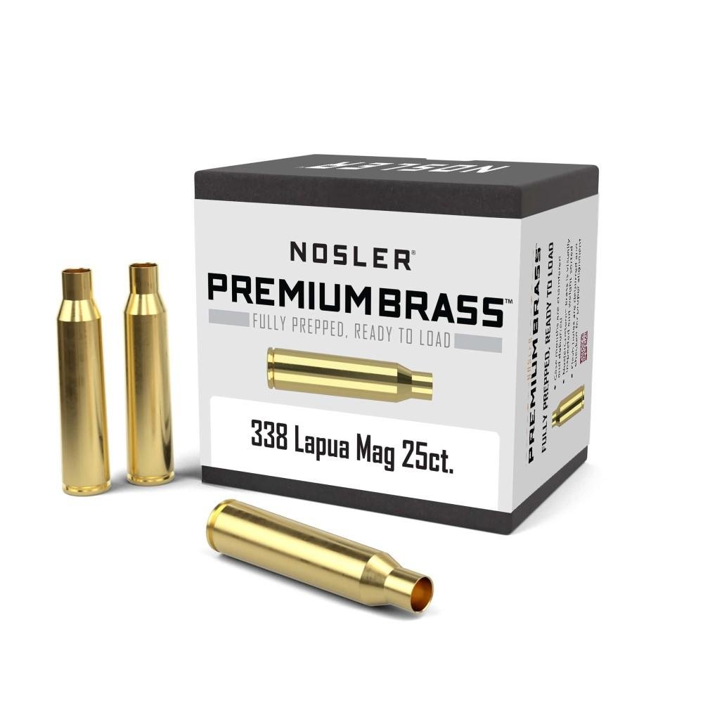 Nosler 11914 Unprimed Brass Rifle Cartridge Cases .338 Lapua 25ct - Nosler - 338 LAPUA MAG