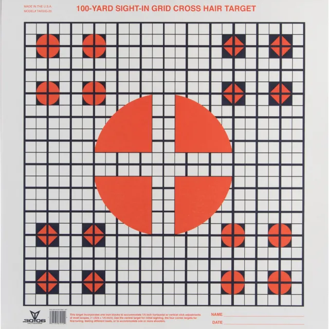 30-06 Sight in Grid Target 20 pk. - 30-06 Outdoors