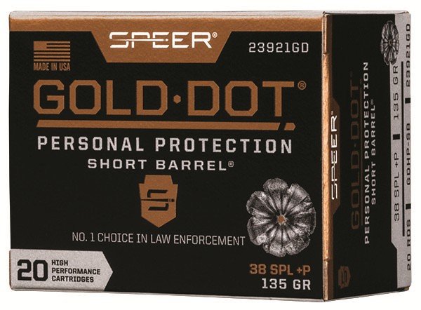 Speer 23921GD Gold Dot 38 Special +P 135gr Hollow Point 20/Box - Speer - 38 Special +P