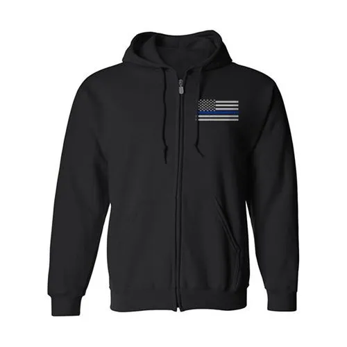 Full Zip - Thin Blue Line American Flag - Unisex - Thin Blue Line