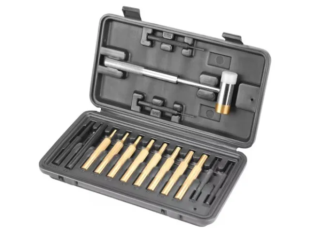 Wheeler 951900 Hammer Punch Set 15 Piece 15-PC Gunsmithing Equipment - Wheeler - Brass/Nylon