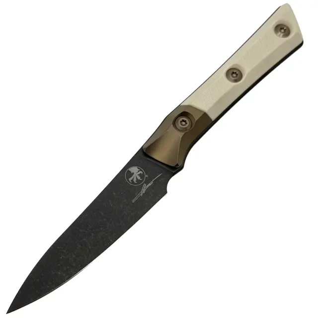 Microtech 3500B-1DLCIVS 3.5 In SE/STD DLC Ivory G-10 Handle - MICROTECH