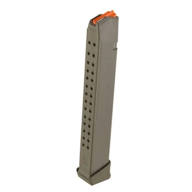 Glock OEM G17/19/34 9mm Luger 33rd Magazine OD Green Bulk