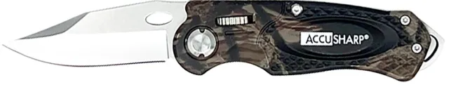 Buy AccuSharp 704C Sport 3" Folding Plain Stainless Steel Blade-Camo Anodiz... online