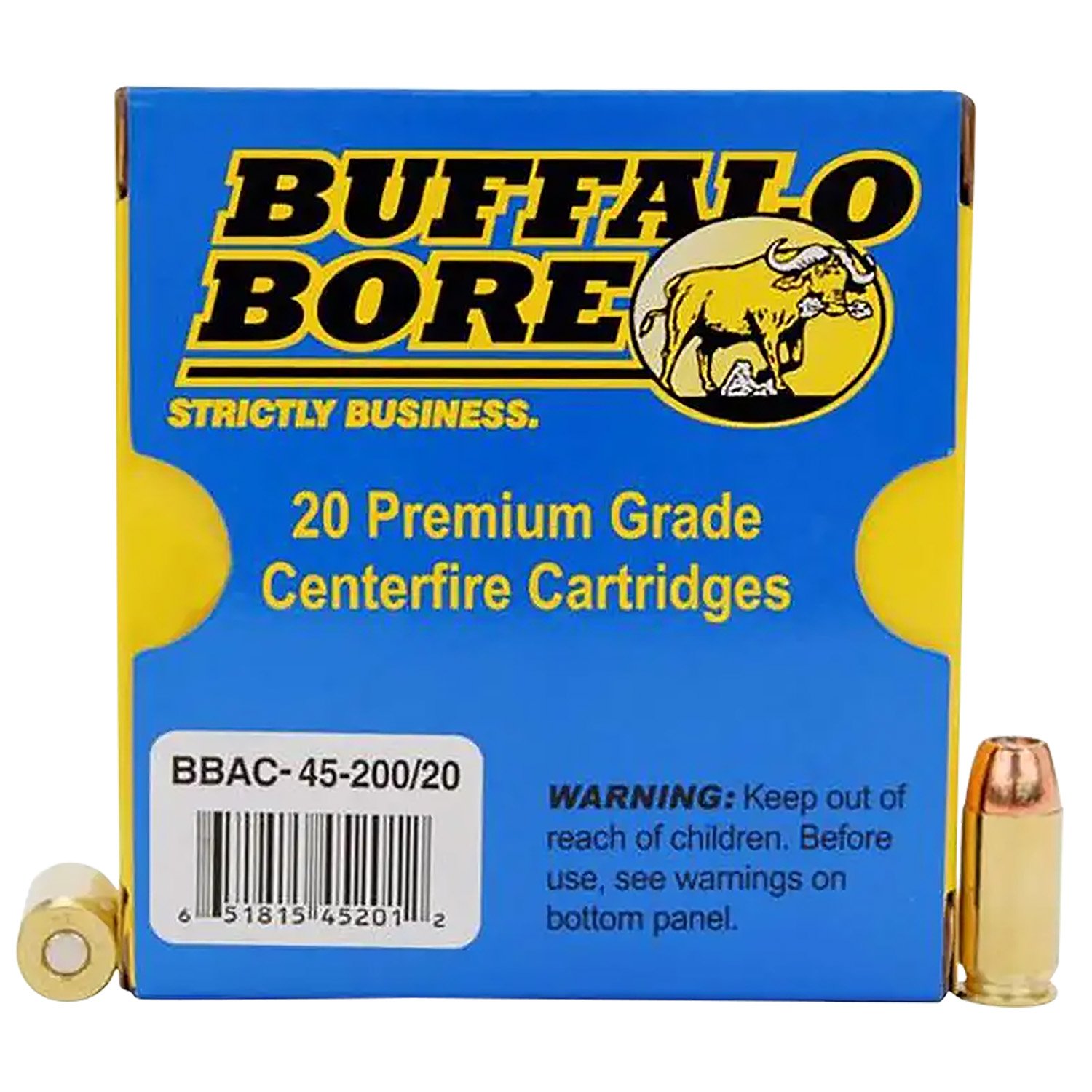 Buy Buffalo Bore 4520020 45ACP +P 200gr JHP Ammo 20 Rounds online