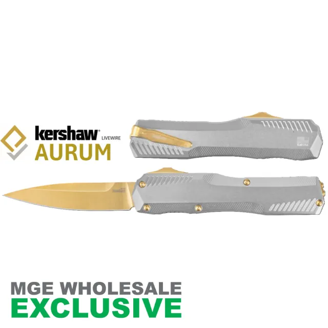 KERSHAW LIVEWIRE AURUM RAW HANDLE GOLD BLADE MGE Exclusive - Kershaw
