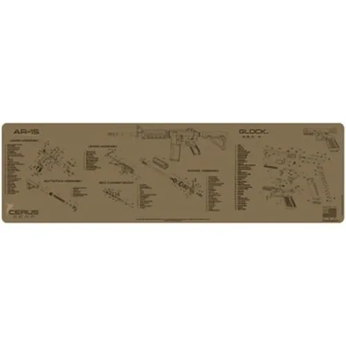Cerus Gear MM-COMBO-AR15-GLK-SCH-COY Cleaning Mat 47 In Coyote