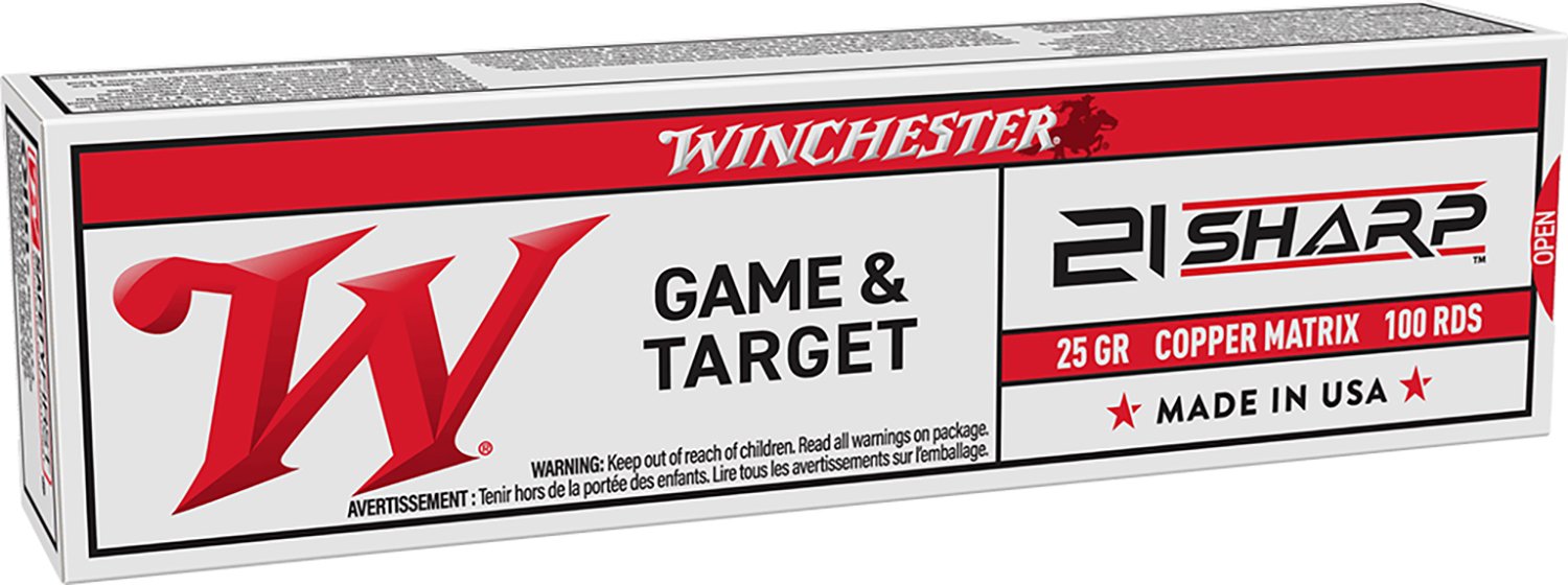 Winchester S21SLF USA 21Sharp 25gr Copper Matrix Ammo 100/Box - Winchester - 21 Sharp